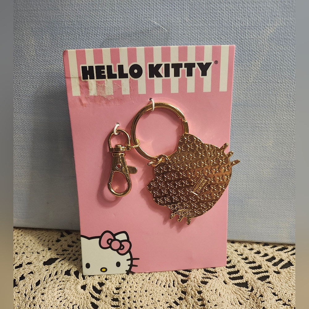 Hello Kitty Gold and Pink Rhinestone Keychain - Picture 2 of 2